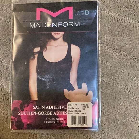 Maidenform 2 pairs satin adhesive bra size D nude - Picture 1 of 1